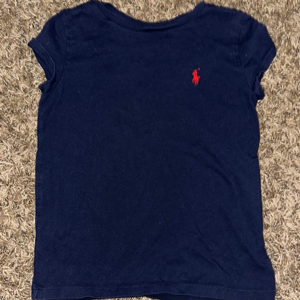 Ralph Lauren Kids Navy Blue Tee with Red Logo